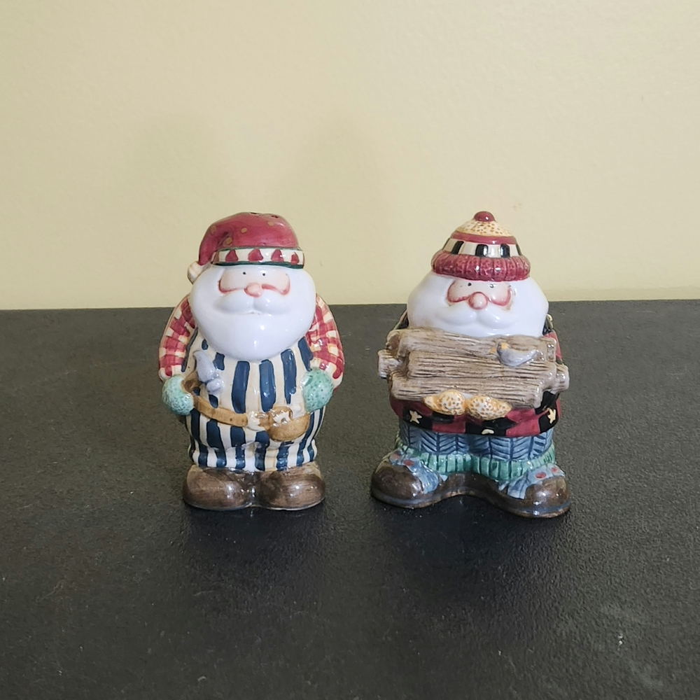 Sakura Santa Figurine Duo Salt And Pepper Shakers